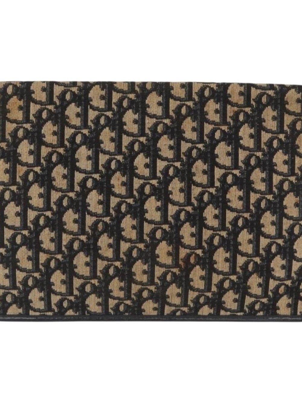 Christian Dior Trotter Canvas Clutch Bag Navy Gold Auth 170587 - Picture 2 of 14